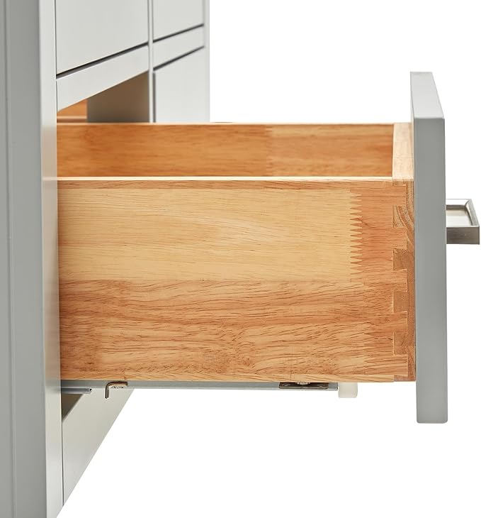 ARIEL Hutton 72-inch Bathroom Vanity with Sink,Solid Wood, 1.5-inch Carrara White Quartz Countertop & Backsplash, Double Rectangular Porcelain Sink, 3 Dovetail Drawers, Grey