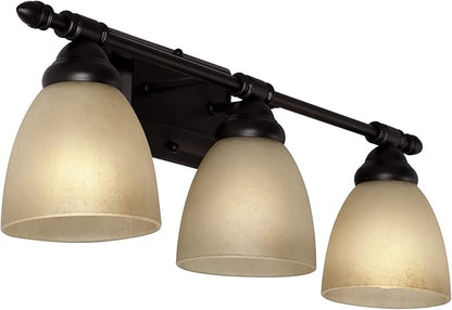 Designers Fountain 3-Light Apollo Bathroom Vanity Lights Fixture, 23.75 Inch Wall Mount Sconce for Bedroom or Over Mirror, Oil Rubbed Bronze, 94003-ORB
