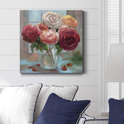 Renditions Gallery Rose Society Wall Art, Premium Gallery Wrapped Canvas Decor, Ready to Hang, 16 in H x 16 in W, Made in America Print