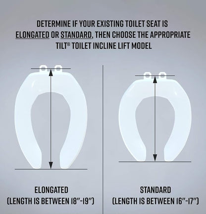 EZ-ACCESS TILT Toilet Incline Lift, Battery Powered (Battery Included), Elongated Seat