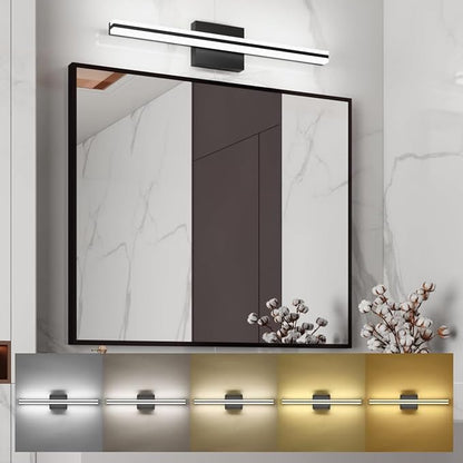 SOLFART Bathroom Light Fixtures Over Mirror Dimmable 5CCT Modern LED Black Vanity Light 24 Inch Wall Lights