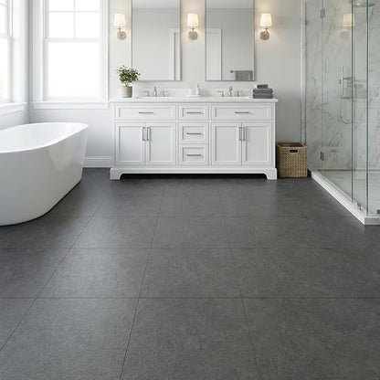 Peel and Stick Floor Tile 12 x 12 Inch Self Adhesive Marble Vinyl Flooring | waterproof and removable sticker tiles, 20-pack covers 20 Sq. Ft, DIY tiles for bedroom, bathroom, kitchen and dining room