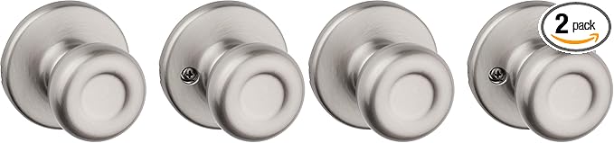 Kwikset 92001-565 Tylo Passage Hall/Closet Knob in Satin Nickel (Pack of 2)