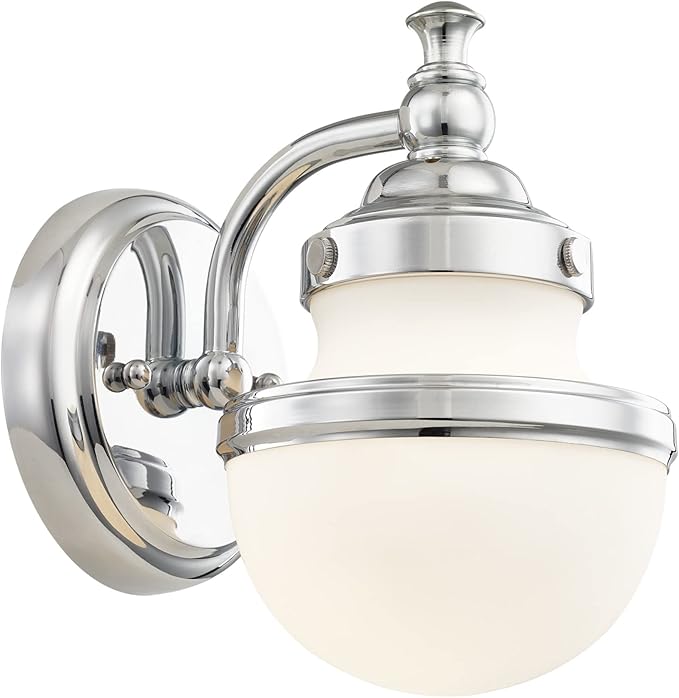 Livex 5711-05 Transitional One Light Bath Vanity from Oldwick Collection Finish, Polished Chrome