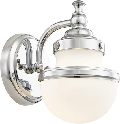 Livex 5711-05 Transitional One Light Bath Vanity from Oldwick Collection Finish, Polished Chrome