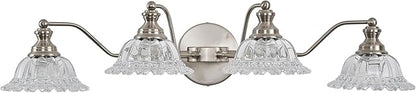 Brushed Nickel 4 Light Vanity Light