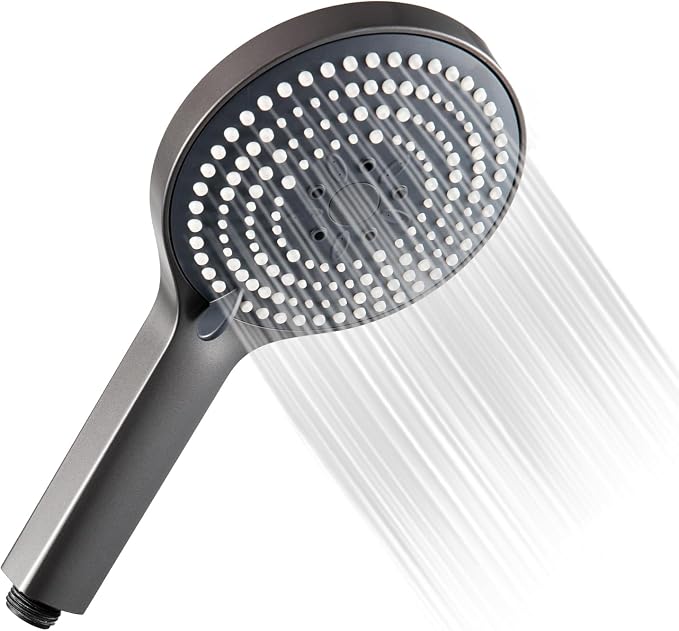 OFFO Handheld Shower Head, 6-Mode High Pressure Handheld Sprayer High Flow Large Powerful Boosting Handheld Showerhead for Low Water Pressure,Charcoal Grey