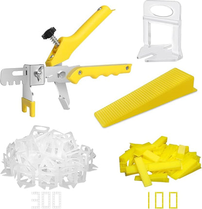 DGSL Tile Leveling System with Plier, 300 Tile Spacers 1/16" and 100 Wedges | Tile Leveling Clips with Tile Plier, Anti Lippage Tile Leveler Spacers for Professional Ceramic Tile and Stone Installation