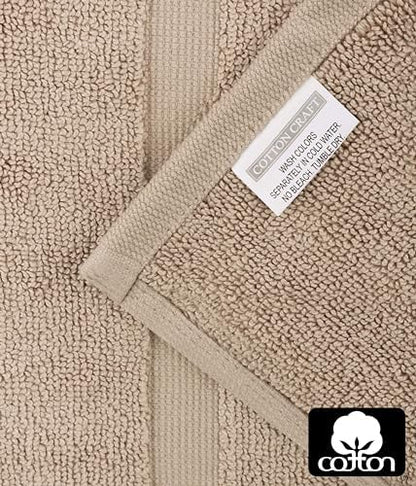 COTTON CRAFT Bath Mats - 2 Pack Step Out Tub Shower Floor Mat -21x30- Linen