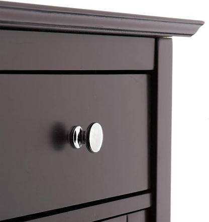 Teamson Home Chesterfield Freestanding Floor Cabinet with Drawer and Waffle Glass Panel, Espresso | Waffle Glass Door, Drawer