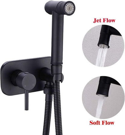 TRUSTMI Toilet Concealed Hot and Cold Bidet Spray Set 2 Function Hand Held Sprayer Shattaf Bathroom Attachment,Black