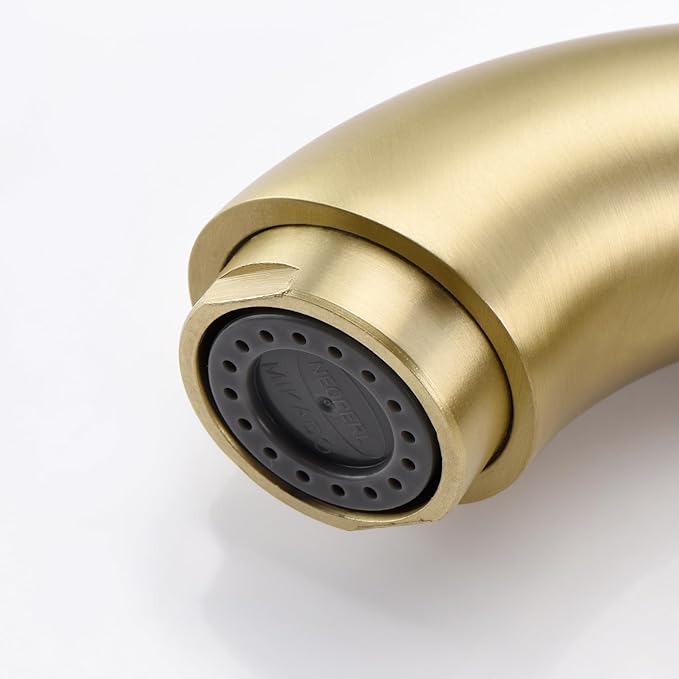 sumerain 8 Inch Widespread Bathroom Faucet 3 Hole 2 Handle Bath Faucet Brushed Gold