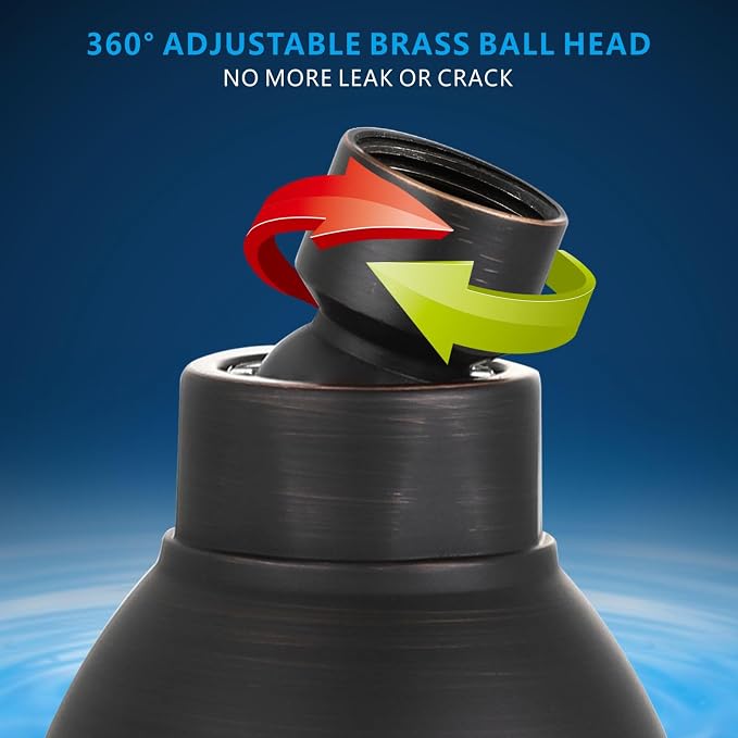 High Pressure Shower Head - Powerful Bathroom Pressure Boosting Showerhead - Perfect Universal Replacement for Rain Shower Heads(Oil Rubbed Bronze)