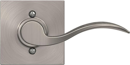 Schlage Accent Lever with Collins Trim Non-Turning Lock in Satin Nickel - Right Handed - F170 ACC 619 COL RH