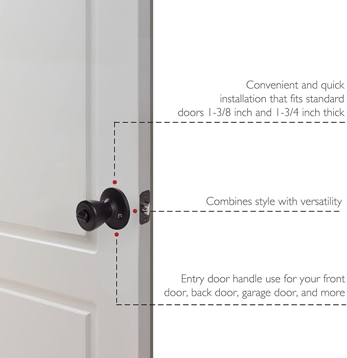 Design House 779272 Tulip Keyed Entry Door Knob Matte Black