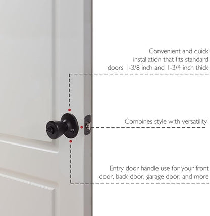 Design House 779272 Tulip Keyed Entry Door Knob Matte Black