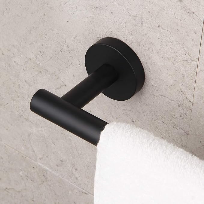 GERZ Contemporary 12-Inch Towel Bar Bath Hand Towel Holder SUS 304 Stainless Steel Wall Mounted Bathroom Organizer Matte Black AG1101C30.5-BK