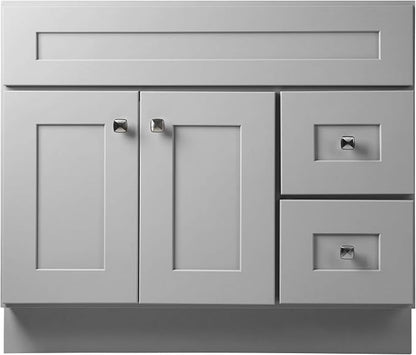 Design House Brookings Bathroom Vanity, 36", Gray | Adjustable Hinges, Freestanding, Contemporary/Modern, Wood, Bath, 587097