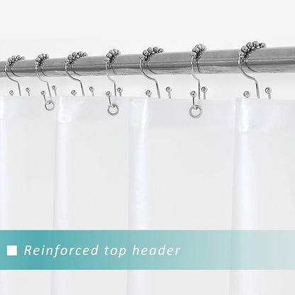 36x72 Stall Size Shower Curtain Liner Frost | 3 Bottom Magnets,7 Rustproof Grommets,Water Proof Heavy Duty PEVA,36W x 72H for Small Bathroom or Shower Stall