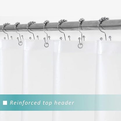 48x72 Stall Size Shower Curtain Liner Frost | 3 Bottom Magnets,8 Rustproof Grommets,Water Proof Heavy Duty PEVA,48W x 72H for Shower Stall Narrow Width