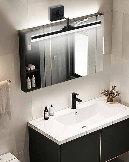 Modern LED Vanity Light Fixture,Metal Black 23.6‘’ 5CCT DimmableAdjustable & Rotatable Bathroom Light Fixture Above Mirror, Wall Sconce
