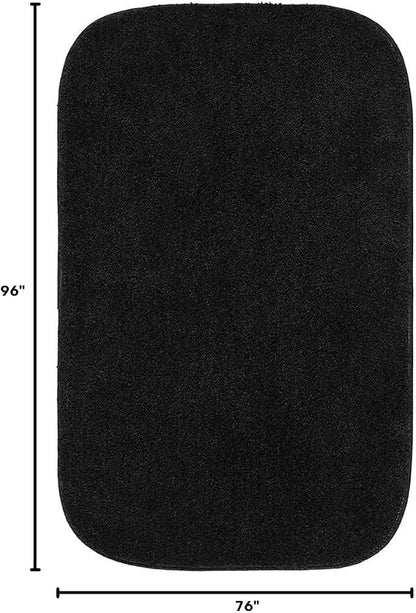 Garland Rug Traditional Nylon Washable Black 4 Piece Set - Lid, Contour, 2 Bath Rugs - Soft, Absorbent, and Stylish for Your Bathroom