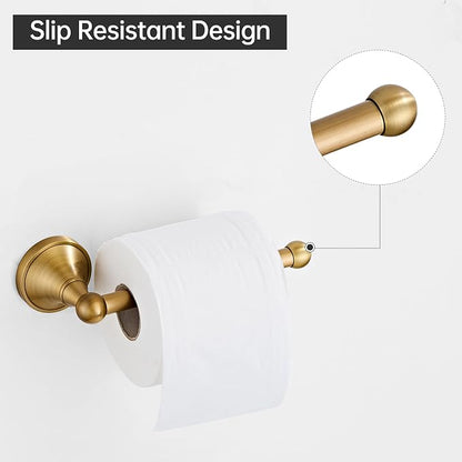 Antique Brass Toilet Paper Holder Hand Towel Ring, Brass Bathroom Accessories Set Towel Holder Toilet Paper Roll Holder, Antique Farmhouse Bathroom Hardware 2 Pieces Set Wall Mount Stainless Steel