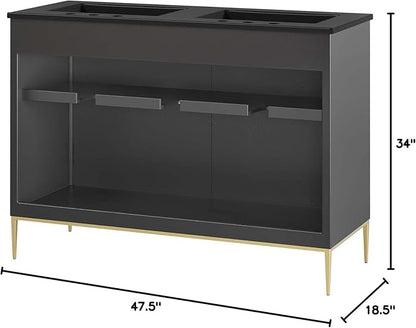 Modway Awaken Bathroom Vanity Cabinet, 48", Black Black