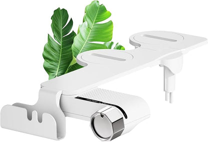 Bidet Attachment for Toilet with Phone Holder and Hook,Non-Electric Self-Cleaning Dual Retractable Nozzles,Adjustable Water Pressure for Rear and Feminine Wash