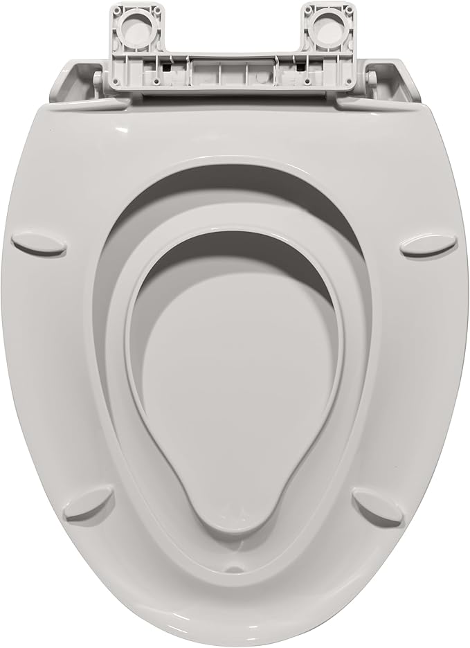 Toilet Seat, Elongated Toilet Seat with Toddler Seat Built in, Potty Training Toilet Seat Elongated Fits Both Adult and Child, with Slow Close and Magnets- Elongated Biscuit