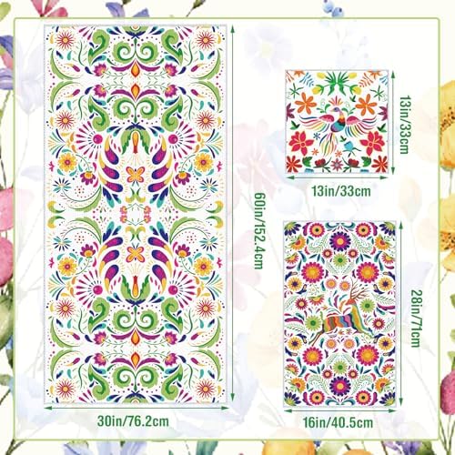 Moukeren Set of 3 Mexican Bath Towels, Decorative Towels for Bathroom