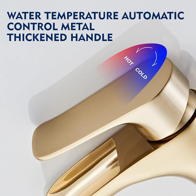 Brushed Gold Bathroom Faucet Yundoom Waterfall Single Hole Single Handle Bathroom Sink Faucet with Pop Up Drain bath05