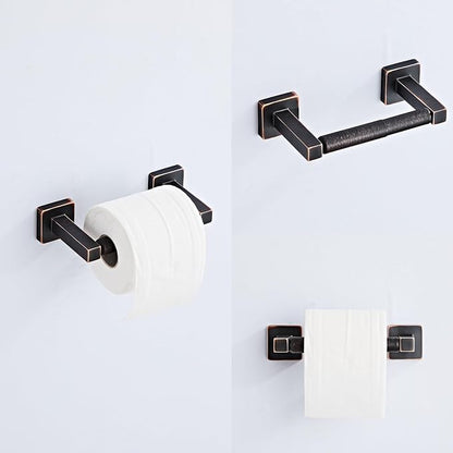 Bathroom Hardware Set 4 Pieces,Oil Rubbed Bronze Bathroom Accessories Set Stainless Steel Wall Mounted, Hand Towel Bar, Towel Ring, Robe Towel Hooks,Toilet Paper Holder,Towel Bar Set, 23.6 Inch