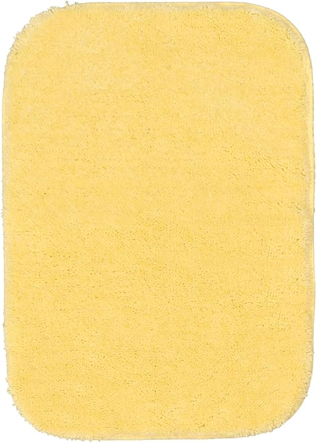 Garland Rug Traditional Nylon Washable Rubber Ducky Yellow 2 Bath Rugs (21" X 34", 22" X 60") - Soft, Absorbent, and Stylish for Your Bathroom