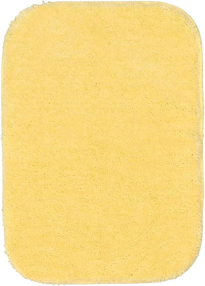Garland Rug Traditional Nylon Washable Rubber Ducky Yellow 2 Bath Rugs (21" X 34", 22" X 60") - Soft, Absorbent, and Stylish for Your Bathroom