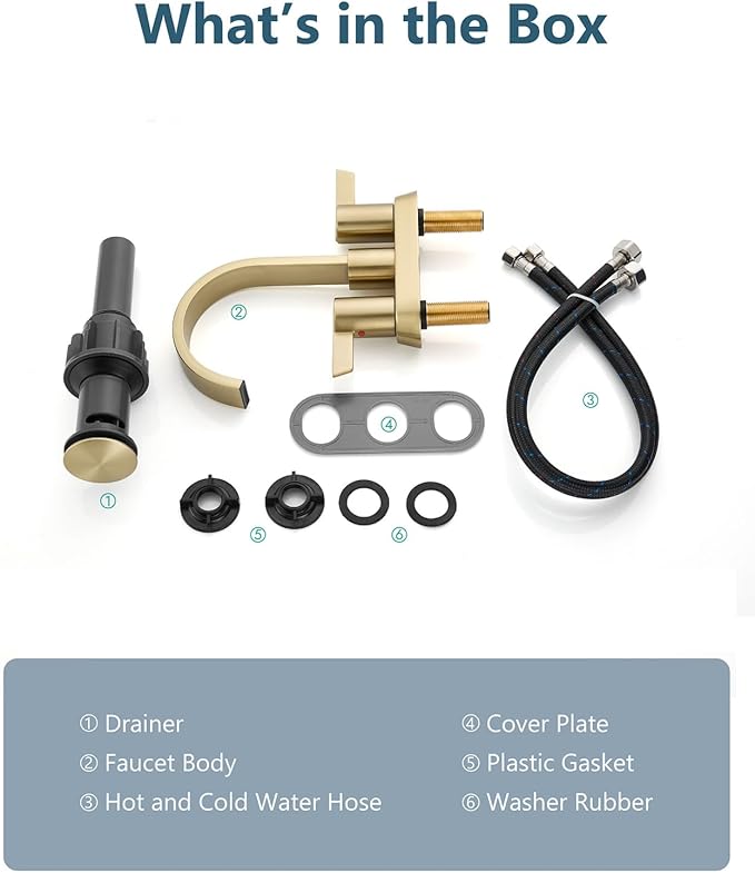 Aolemi Bathroom Faucets for Sink 3 Hole,4 Inch Centerset Waterfall Faucet 2 Handle for Bathroom Sink with Pop-Up Drain and Supply Lines Brushed Gold