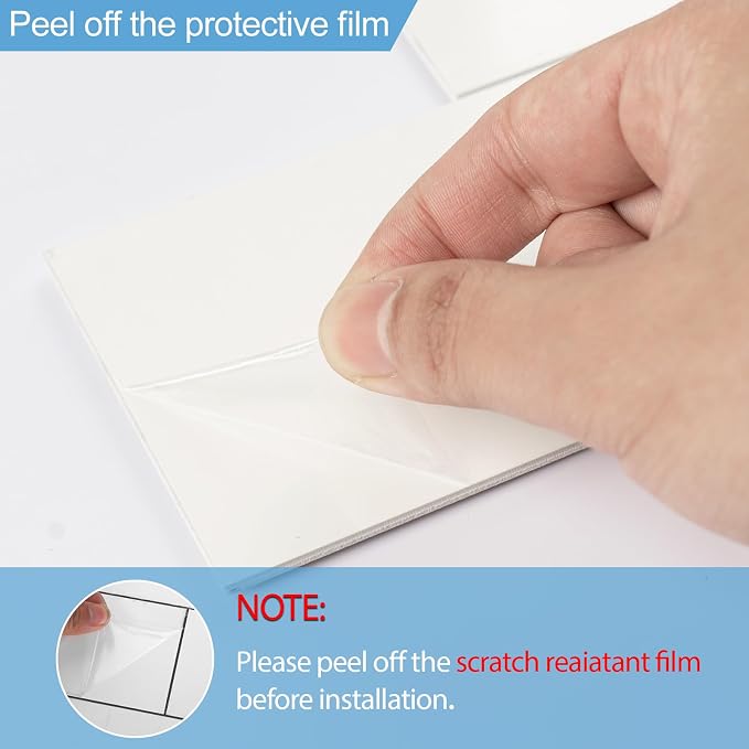 2026 New Upgrade Peel and Stick Backsplash Tile, Peel and Stick 11.34" X 11.57" Wall Tile for Kitchen, Bathroom, Fireplace, Laundry (Polished Cream White, 5 Packs)