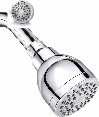 High Pressure Shower Head 3" Chrome - 360° Rotating Self-Cleaning Jets, Water Saving Flow Optimizer, Easy Install & Rustproof ABS, Spa Rainfall Spray for Adults/Elderly