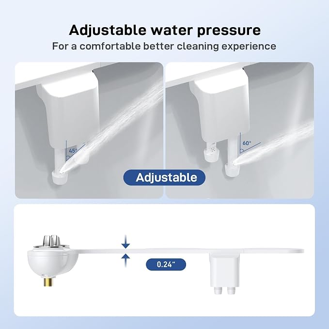 Bidet Toilet Attachment, Non-Electric Dual Nozzle Self-Cleaning Sprayer, Adjustable Cold Water Pressure, Portable Hygiene Solution for Women, Elderly, Postpartum Care, Bathroom Cleaning Aid