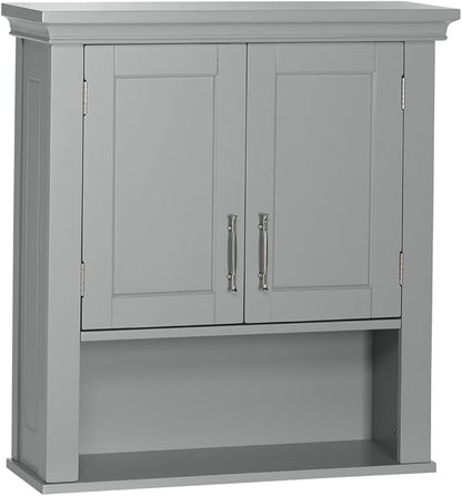 RiverRidge Somerset Two-Door Bathroom Storage, Gray Wall Cabinet, Grey, Set 1