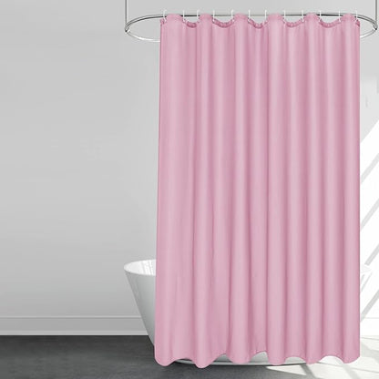EurCross Pink Fabric Shower Curtain Liner 72 x 72 inches with Hooks, Water Resistant Chic Girlish Bathroom Décor for Bathroom Hotel Quality