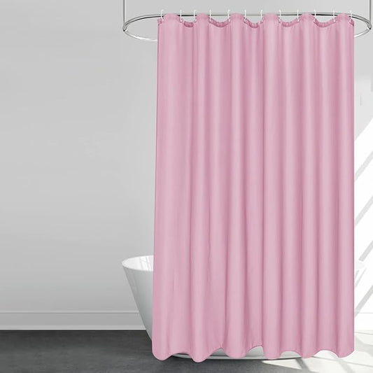 EurCross Pink Fabric Shower Curtain Liner 72 x 72 inches with Hooks, Water Resistant Chic Girlish Bathroom Décor for Bathroom Hotel Quality
