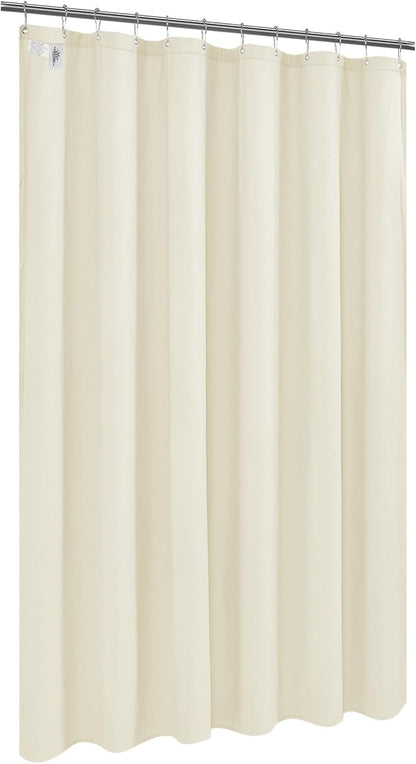 Embossed Microfiber Shower Curtain Liner 70 x 72 inches, Soft Fabric Shower Curtain Washable and Water Repellent,70x72, Cream