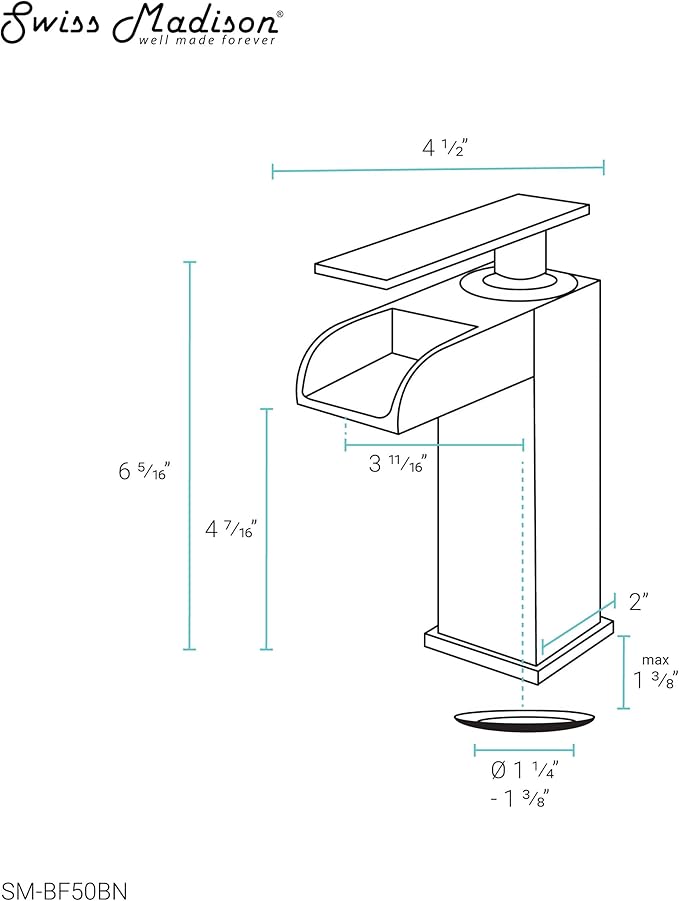 Concorde Single Hole, Single-Handle, Waterfall Bathroom Faucet in Brushed Nickel