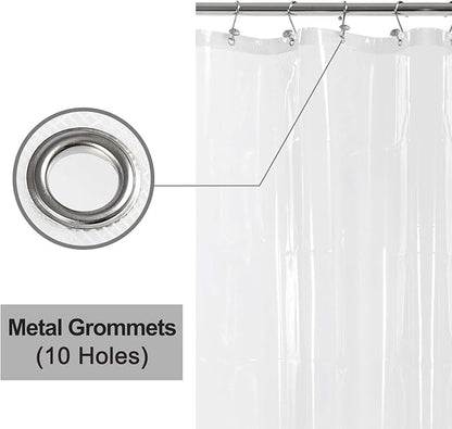 54x78 Inch Stall Shower Curtain/Liner 8G Heavy Duty Clear PEVA, 3 Bottom Magnets, Waterproof, PVC Free, Metal Grommets