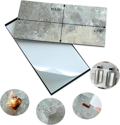 AULIGET 100-Piece Faux Stone Peel and Stick Backsplash Wall Tiles, 3" x 6" Grey & Brown Slate PVC Stick on Tile for Backsplash Kitchen, Bathroom, Laundry Room, Camper, Fireplace