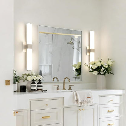 Bathroom Light Fixtures Brushed Nickel : 24 Inch Dimmable Modern Minimalist LED Vanity Light Bar Moisture-Proof 5CCT