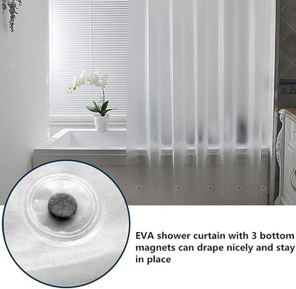 AooHome Shower Stall Curtain Liner for Small Size 54x72 Inch, 8G Eva RV Shower Curtain Frosted Pattern, Narrow Standing Single Water Repellent Shower Liner, Semi Transparent