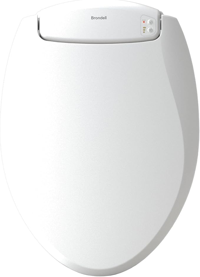 Brondell L60-RW LumaWarm Heated Toilet Seat with Night Light, 3 Temperature Settings, Gentle Close Lid,Easy Installation,Built-In Controls,Round,White