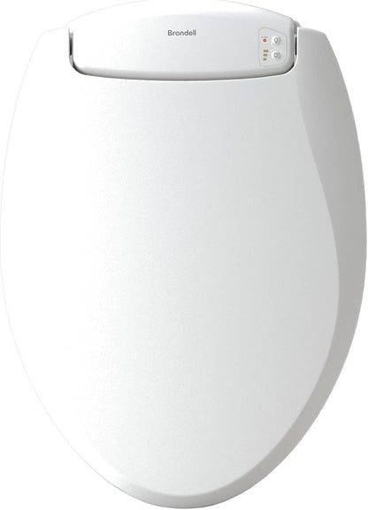 Brondell L60-RW LumaWarm Heated Toilet Seat with Night Light, 3 Temperature Settings, Gentle Close Lid,Easy Installation,Built-In Controls,Round,White